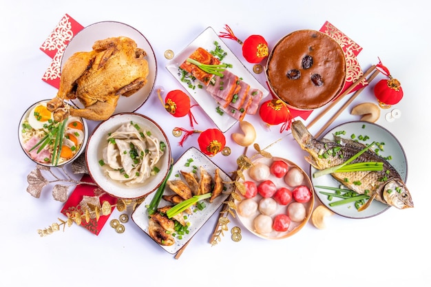 Assorted dishes on table